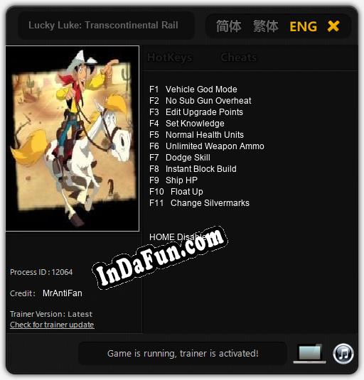 Lucky Luke: Transcontinental Railroad: TRAINER AND CHEATS (V1.0.23)