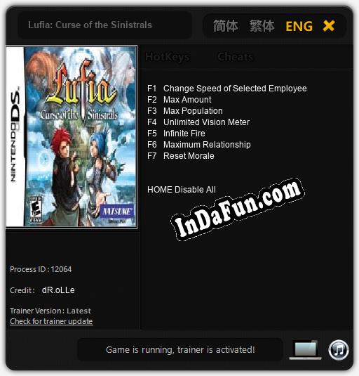 Lufia: Curse of the Sinistrals: TRAINER AND CHEATS (V1.0.91)