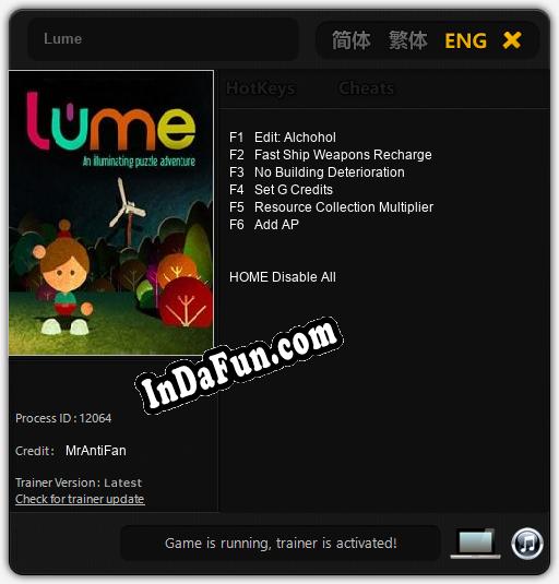 Lume: Trainer +6 [v1.1]