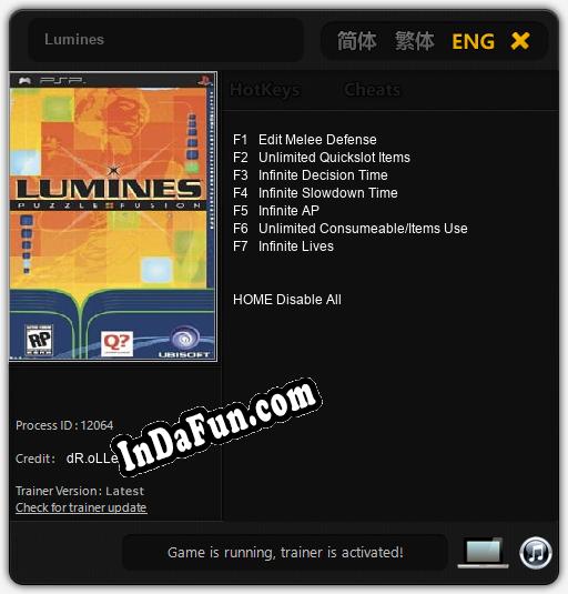 Trainer for Lumines [v1.0.2]