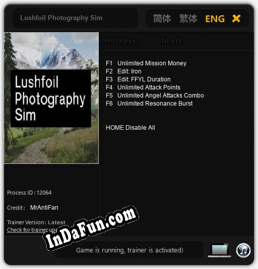 Lushfoil Photography Sim: TRAINER AND CHEATS (V1.0.45)