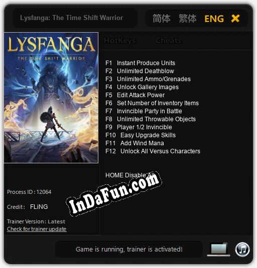 Lysfanga: The Time Shift Warrior: Trainer +12 [v1.3]