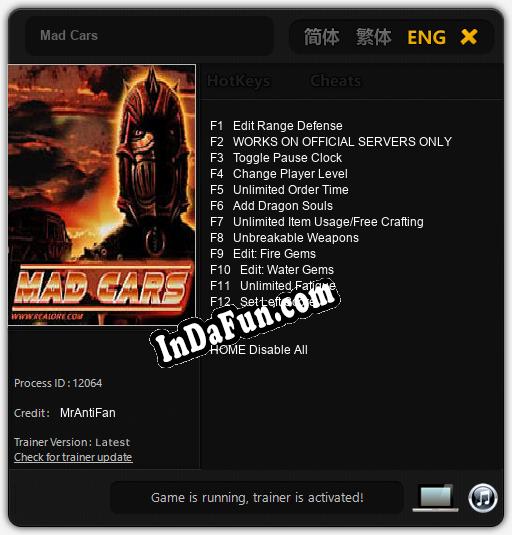 Trainer for Mad Cars [v1.0.2]