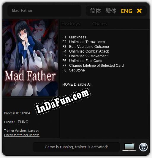 Trainer for Mad Father [v1.0.5]