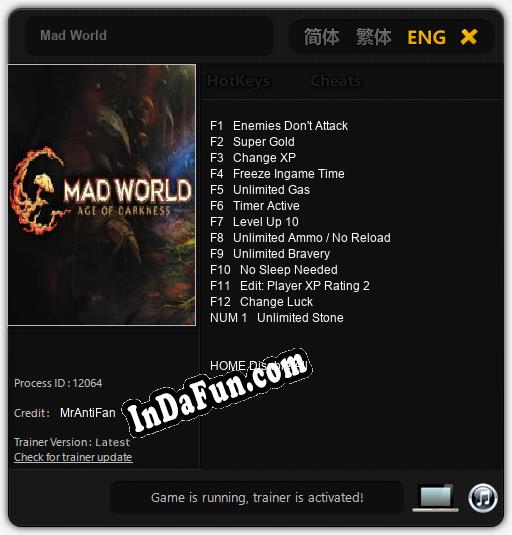 Trainer for Mad World [v1.0.3]