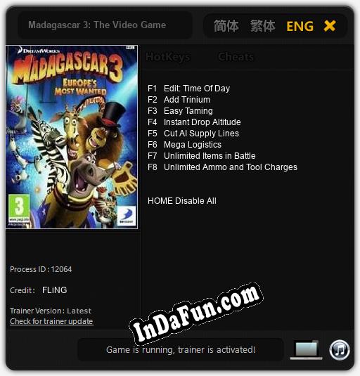 Madagascar 3: The Video Game: TRAINER AND CHEATS (V1.0.76)