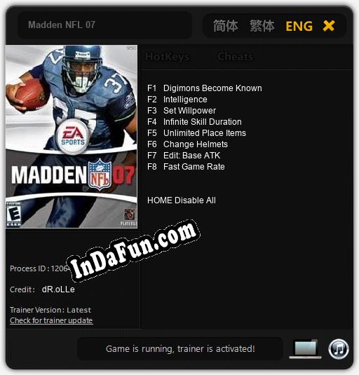 Madden NFL 07: TRAINER AND CHEATS (V1.0.15)