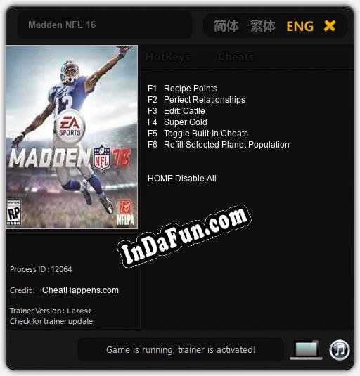 Madden NFL 16: TRAINER AND CHEATS (V1.0.30)
