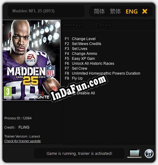Madden NFL 25 (2013): Cheats, Trainer +9 [FLiNG]