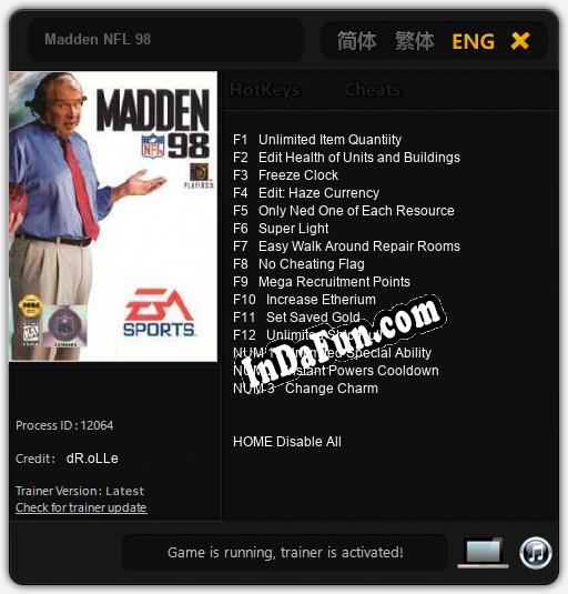 Madden NFL 98: Trainer +15 [v1.6]