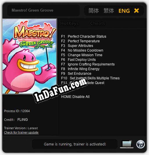 Maestro! Green Groove: TRAINER AND CHEATS (V1.0.77)