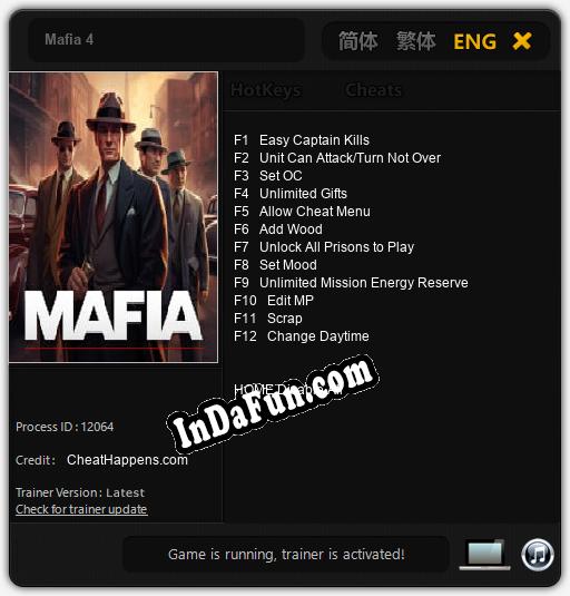 Mafia 4: Cheats, Trainer +12 [CheatHappens.com]