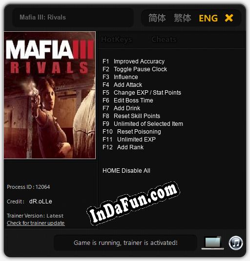 Trainer for Mafia III: Rivals [v1.0.5]