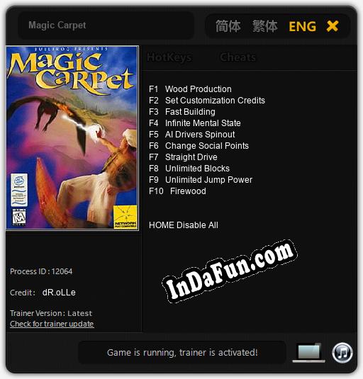 Magic Carpet: TRAINER AND CHEATS (V1.0.92)