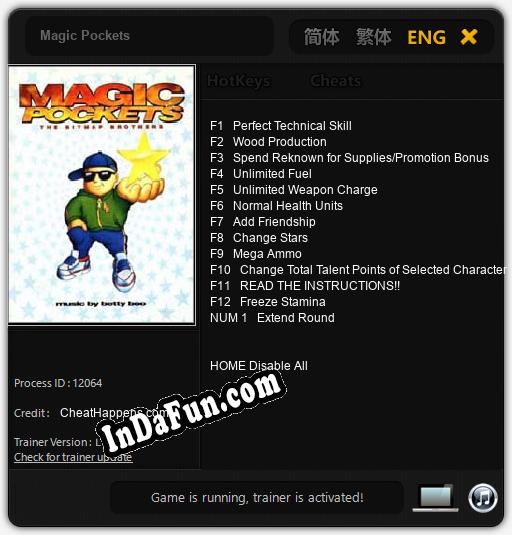 Magic Pockets: TRAINER AND CHEATS (V1.0.54)