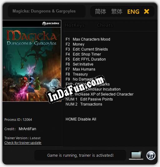 Magicka: Dungeons & Gargoyles: Trainer +14 [v1.8]