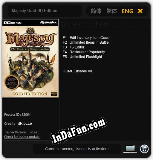 Trainer for Majesty Gold HD Edition [v1.0.7]