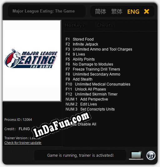 Major League Eating: The Game: Trainer +15 [v1.9]