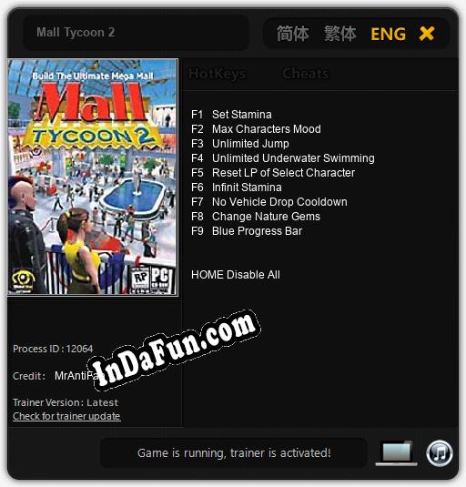 Trainer for Mall Tycoon 2 [v1.0.9]