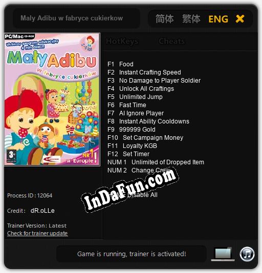 Maly Adibu w fabryce cukierkow: TRAINER AND CHEATS (V1.0.56)