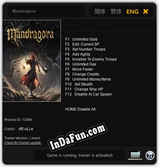 Mandragora: TRAINER AND CHEATS (V1.0.29)