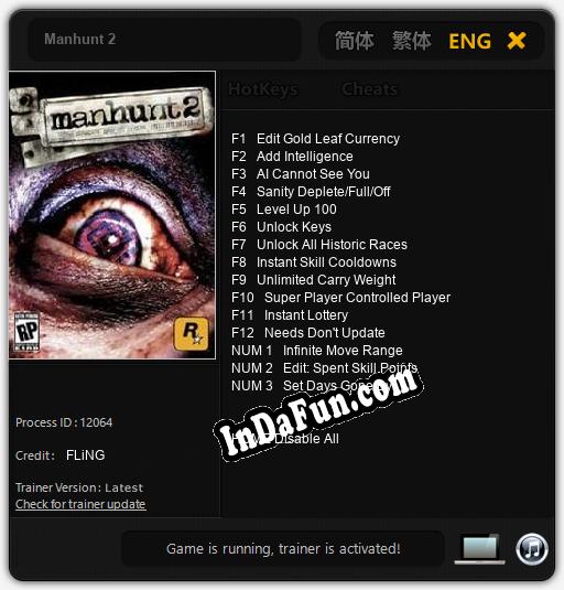 Manhunt 2: Cheats, Trainer +15 [FLiNG]