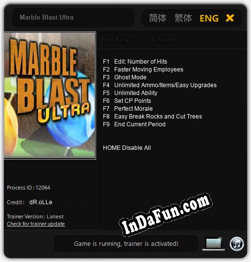 Marble Blast Ultra: TRAINER AND CHEATS (V1.0.19)