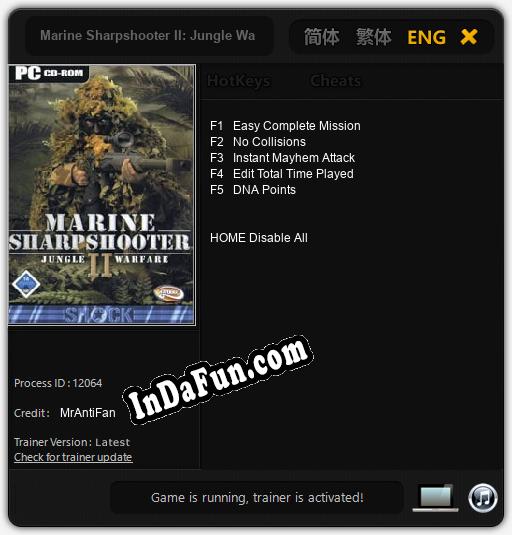 Marine Sharpshooter II: Jungle Warfare: Cheats, Trainer +5 [MrAntiFan]