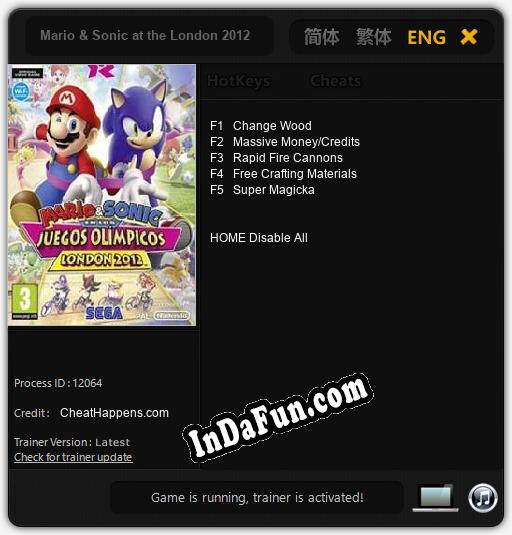 Mario & Sonic at the London 2012 Olympic Games: Cheats, Trainer +5 [CheatHappens.com]