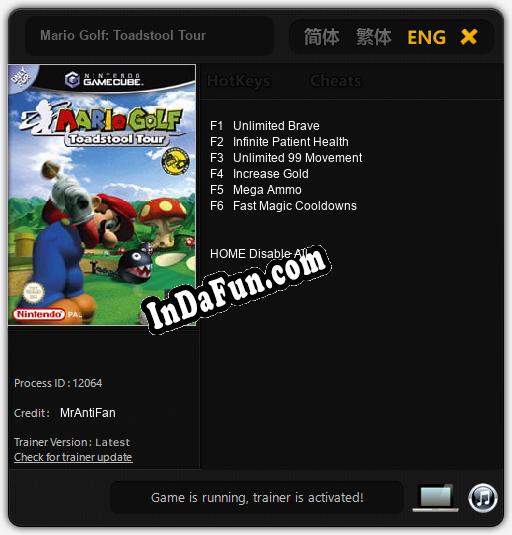 Mario Golf: Toadstool Tour: TRAINER AND CHEATS (V1.0.25)