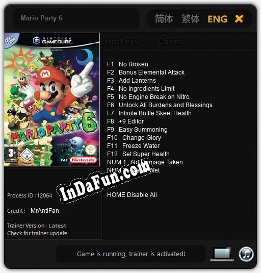 Mario Party 6: TRAINER AND CHEATS (V1.0.10)