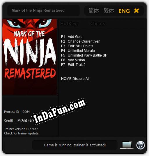 Mark of the Ninja Remastered: Trainer +7 [v1.1]