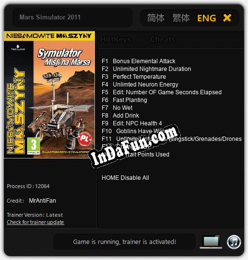 Mars Simulator 2011: TRAINER AND CHEATS (V1.0.1)