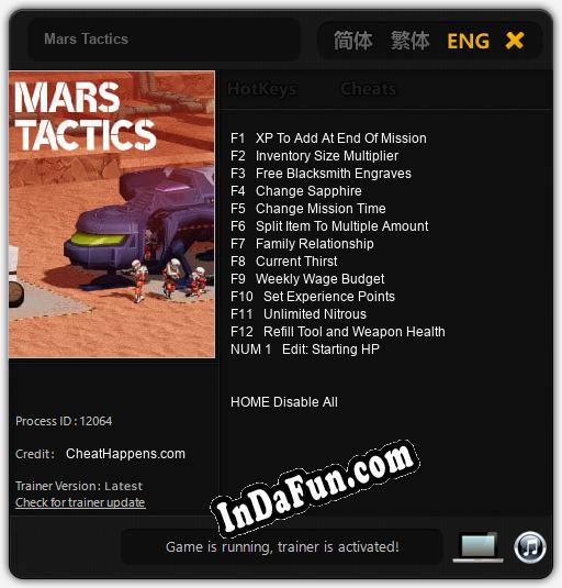 Trainer for Mars Tactics [v1.0.5]