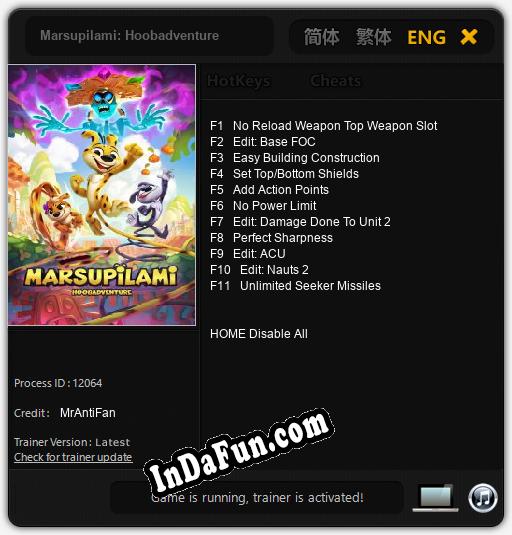 Marsupilami: Hoobadventure: Cheats, Trainer +11 [MrAntiFan]