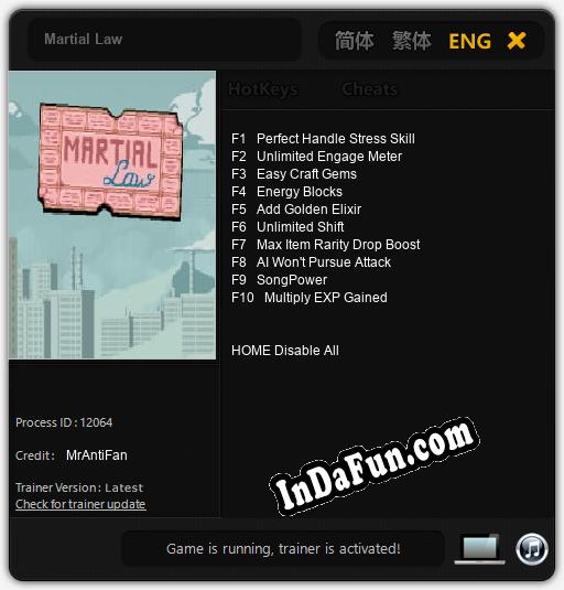 Martial Law: TRAINER AND CHEATS (V1.0.12)