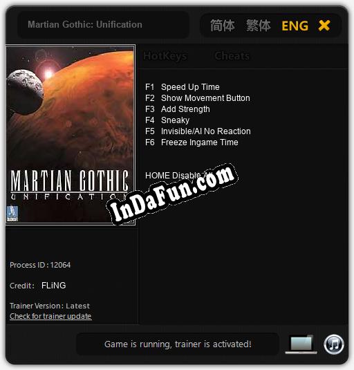 Trainer for Martian Gothic: Unification [v1.0.7]