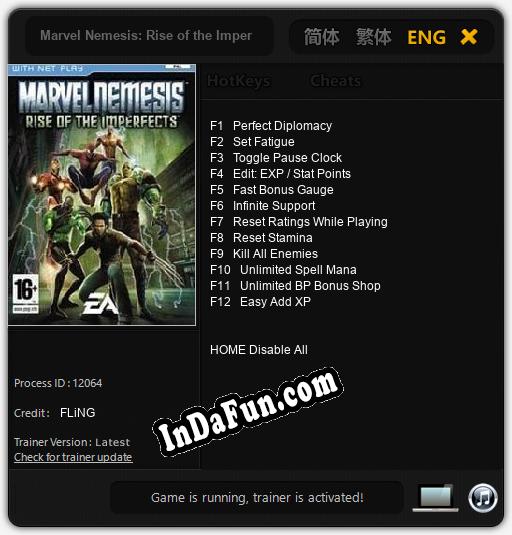 Marvel Nemesis: Rise of the Imperfects: Trainer +12 [v1.3]