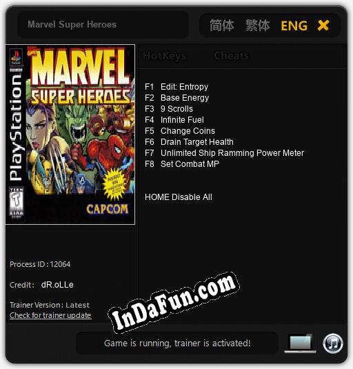 Marvel Super Heroes: TRAINER AND CHEATS (V1.0.41)