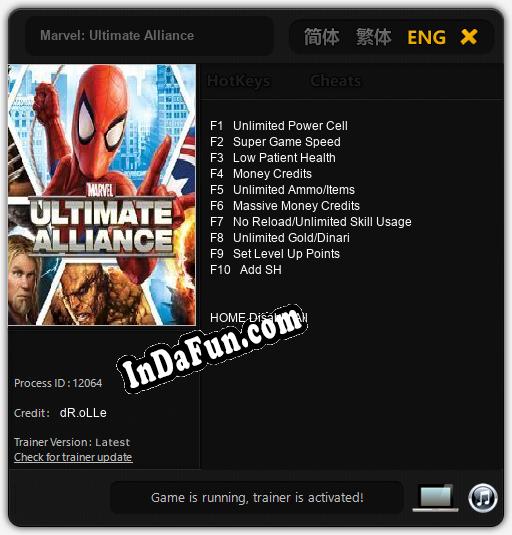 Marvel: Ultimate Alliance: TRAINER AND CHEATS (V1.0.93)