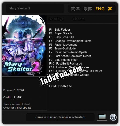 Mary Skelter 2: TRAINER AND CHEATS (V1.0.31)