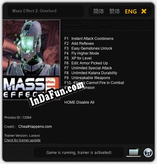Mass Effect 2: Overlord: Cheats, Trainer +11 [CheatHappens.com]