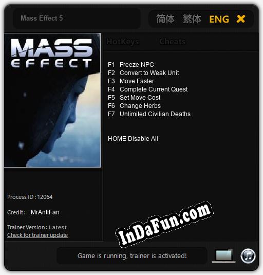 Trainer for Mass Effect 5 [v1.0.3]