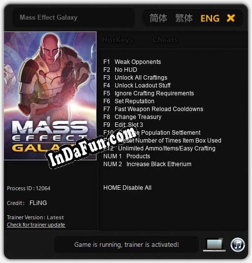 Trainer for Mass Effect Galaxy [v1.0.8]