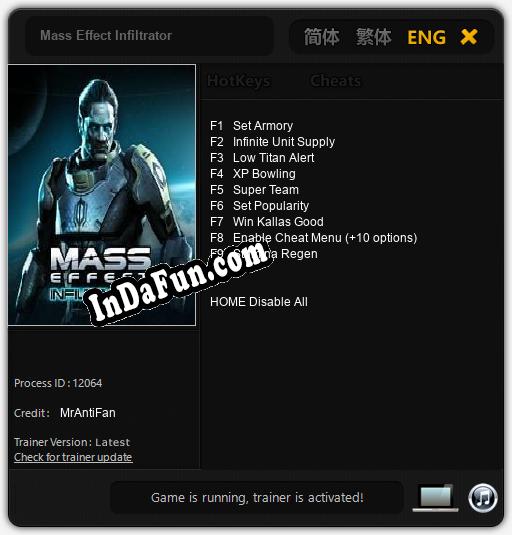 Mass Effect Infiltrator: TRAINER AND CHEATS (V1.0.42)