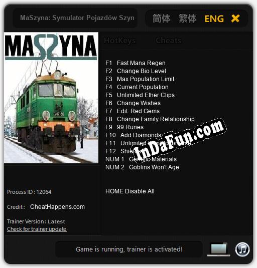 MaSzyna: Symulator Pojazdów Szynowych: TRAINER AND CHEATS (V1.0.7)