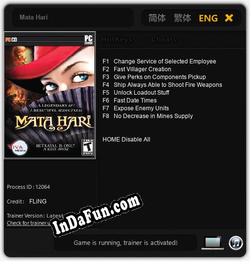 Mata Hari: TRAINER AND CHEATS (V1.0.83)