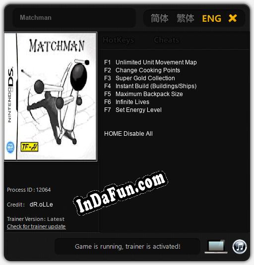 Matchman: Cheats, Trainer +7 [dR.oLLe]