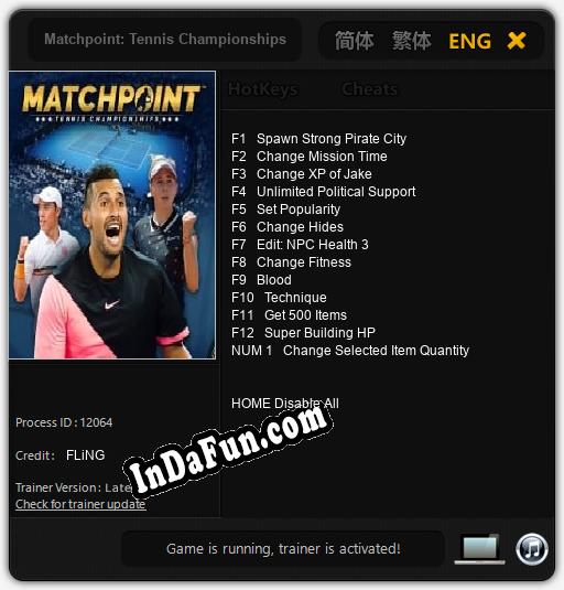 Trainer for Matchpoint: Tennis Championships [v1.0.7]