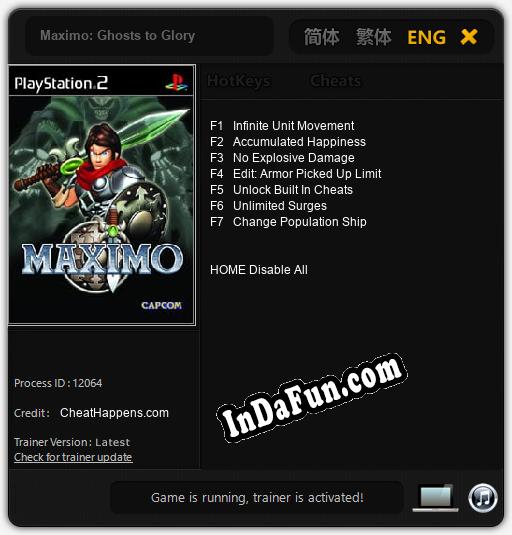 Maximo: Ghosts to Glory: TRAINER AND CHEATS (V1.0.8)